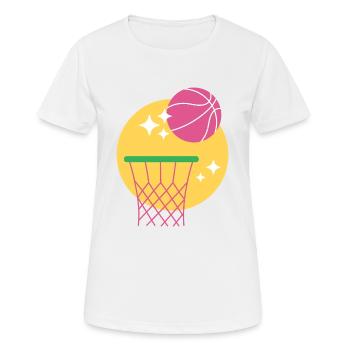 Basketball Korb Design - Frauen T-Shirt atmungsaktiv - Weiß - Vorne - AI Model Female 172 dark (172cm)