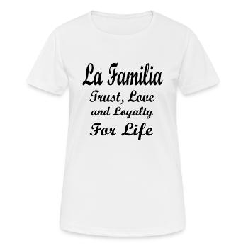 La Familia - T-shirt respirant Femme - blanc - Devant - AI Model Female 172 dark (172cm)