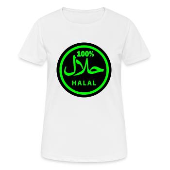 Halal - Frauen T-Shirt atmungsaktiv - Weiß - Vorne - AI Model Female 172 dark (172cm)