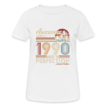 Cadeau rétro d’anniversaire vintage des années 1990 - T-shirt respirant Femme - blanc - Devant - AI Model Female 172 dark (172cm)