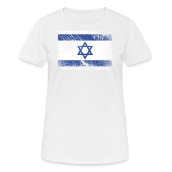 Drapeau d'Israël - Vintage Grunge - T-shirt respirant Femme - blanc - Devant - AI Model Female 172 dark (172cm)
