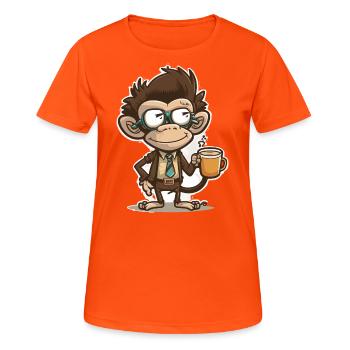 Monkey Business - Women's Breathable T-Shirt - neon orange - Front - AI Model Female 172 dark (172cm)