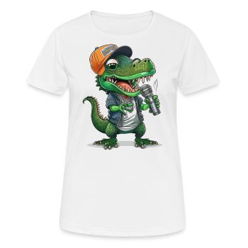Flux d’alligators - T-shirt respirant Femme - blanc - Devant - AI Model Female 172 dark (172cm)