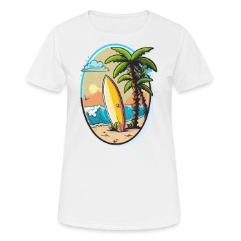 Der Wellenreiter - Frauen T-Shirt atmungsaktiv - Weiß - Vorne - AI Model Female 172 dark (172cm)