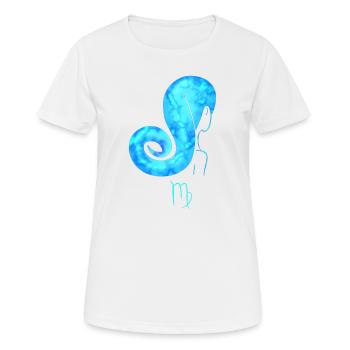 Jungfrau - Frauen T-Shirt atmungsaktiv - Weiß - Vorne - AI Model Female 172 dark (172cm)