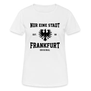 Frankfurt am Main - Hessen - 069 - Ultras - Frauen T-Shirt atmungsaktiv - Weiß - Vorne - AI Model Female 172 dark (172cm)