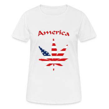 USA Amerika united states - Frauen T-Shirt atmungsaktiv - Weiß - Vorne - AI Model Female 172 dark (172cm)