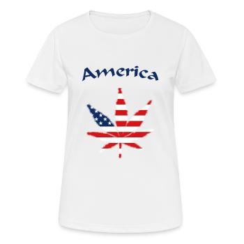 America Weed Ganja USA - Frauen T-Shirt atmungsaktiv - Weiß - Vorne - AI Model Female 172 dark (172cm)