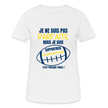 Supportrice Clermontoise Rugby - T-shirt respirant Femme - blanc - Devant - AI Model Female 172 dark (172cm)