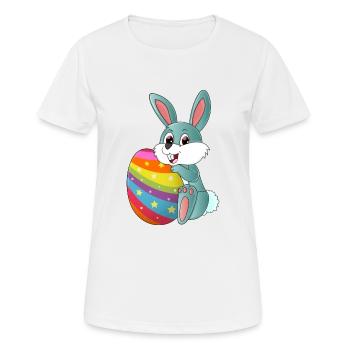 Cute sweet Easter bunny with a colorful Easter egg - Women's Breathable T-Shirt - white - Front - AI Model Female 172 dark (172cm)