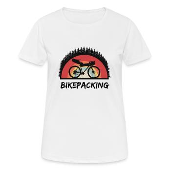 Bikepacking Aventure Gravelbike Voyage à vélo - T-shirt respirant Femme - blanc - Devant - AI Model Female 172 dark (172cm)