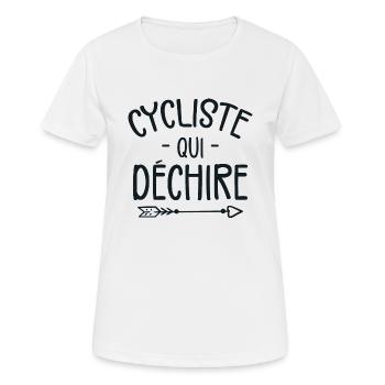 Cycliste Qui Déchire - T-shirt respirant Femme - blanc - Devant - AI Model Female 172 dark (172cm)