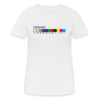 Print control strips for colorjunkies - Women's Breathable T-Shirt - white - Front - AI Model Female 172 dark (172cm)