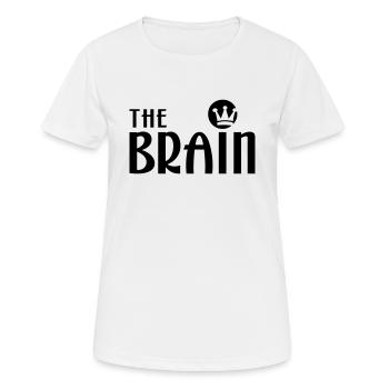 THE BRAIN - Frauen T-Shirt atmungsaktiv - Weiß - Vorne - AI Model Female 172 dark (172cm)