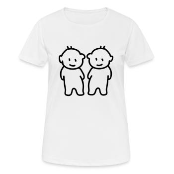 Twins - Twins - Ligne - T-shirt respirant Femme - blanc - Devant - AI Model Female 172 dark (172cm)