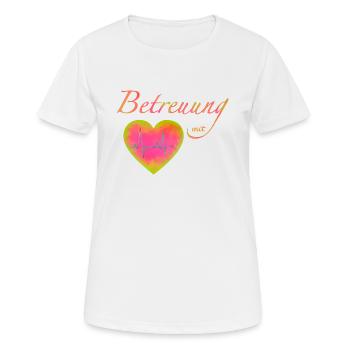 Betreuung mit Herz Pflegekraft Betreuungskraft BA - Frauen T-Shirt atmungsaktiv - Weiß - Vorne - AI Model Female 172 dark (172cm)