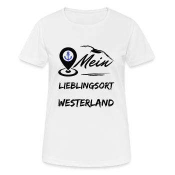 Westerland, mon endroit préféré, l’île préférée de Sylt - T-shirt respirant Femme - blanc - Devant - AI Model Female 172 dark (172cm)