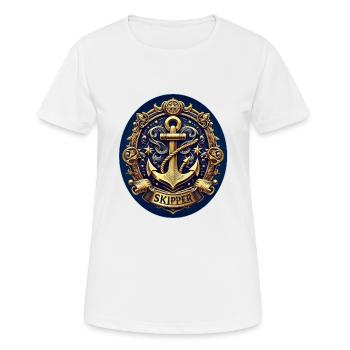 Skipper Logo - Frauen T-Shirt atmungsaktiv - Weiß - Vorne - AI Model Female 172 dark (172cm)