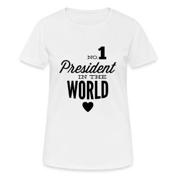 Meilleur président du monde - T-shirt respirant Femme - blanc - Devant - AI Model Female 172 dark (172cm)