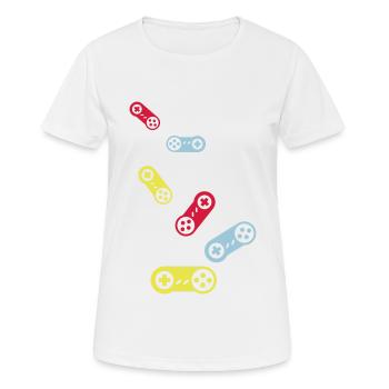 Gamepad Symbol Gamer - Frauen T-Shirt atmungsaktiv - Weiß - Vorne - AI Model Female 172 dark (172cm)