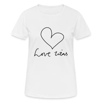Love Wins - Women's Breathable T-Shirt - white - Front - AI Model Female 172 dark (172cm)