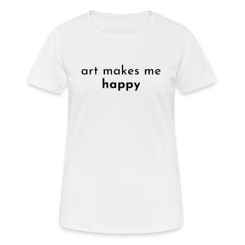 L’art me rend heureux - L’art me rend heureux - T-shirt respirant Femme - blanc - Devant - AI Model Female 172 dark (172cm)