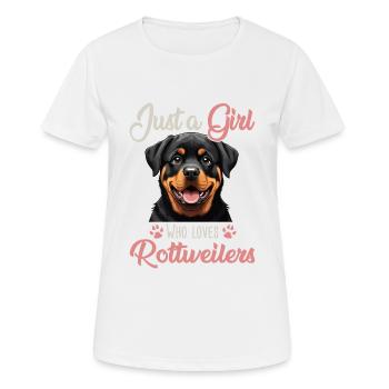 Juste une fille qui aime les Rottweilers - T-shirt respirant Femme - blanc - Devant - AI Model Female 172 dark (172cm)