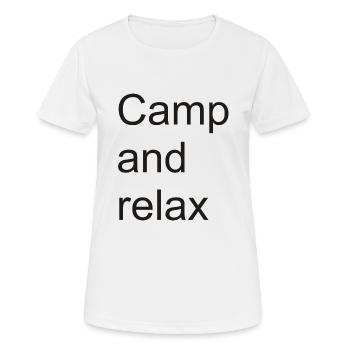 camping camping - T-shirt respirant Femme - blanc - Devant - AI Model Female 172 dark (172cm)