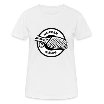Noppen König Tischtennis Schlaeger Materialspieler - Frauen T-Shirt atmungsaktiv - Weiß - Vorne - AI Model Female 172 dark (172cm)