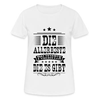 Allerbeste Polizistin - Frauen T-Shirt atmungsaktiv - Weiß - Vorne - AI Model Female 172 dark (172cm)