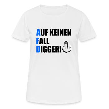 auf keinen fall digga - Frauen T-Shirt atmungsaktiv - Weiß - Vorne - AI Model Female 172 dark (172cm)