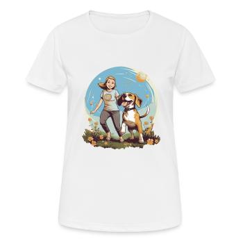 Beagle Mama - Hunde Liebhaberinnen Geschenkidee - Frauen T-Shirt atmungsaktiv - Weiß - Vorne - AI Model Female 172 dark (172cm)