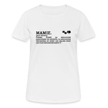 Mamie définition - T-shirt respirant Femme - blanc - Devant - AI Model Female 172 dark (172cm)