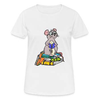 Book Nerd - Leseratte - Frauen T-Shirt atmungsaktiv - Weiß - Vorne - AI Model Female 172 dark (172cm)