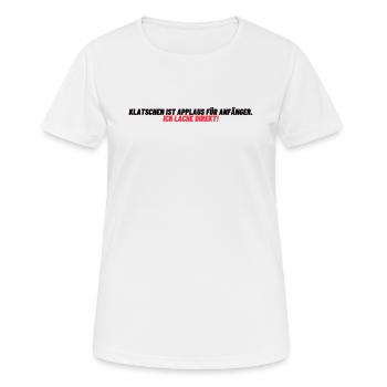 Des rires au lieu d’applaudissements - T-shirt respirant Femme - blanc - Devant - AI Model Female 172 dark (172cm)