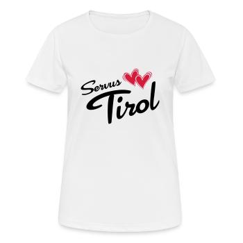 Servus Tyrol with double heart - Women's Breathable T-Shirt - white - Front - AI Model Female 172 dark (172cm)