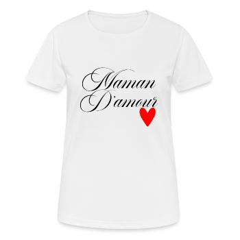 Maman d'amour - Frauen T-Shirt atmungsaktiv - Weiß - Vorne - AI Model Female 172 dark (172cm)