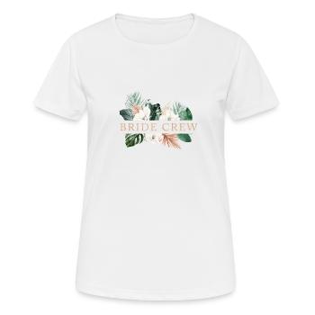 Team Crew! Floral, Boho, Tropic, personalisierbar - Frauen T-Shirt atmungsaktiv - Weiß - Vorne - AI Model Female 172 dark (172cm)