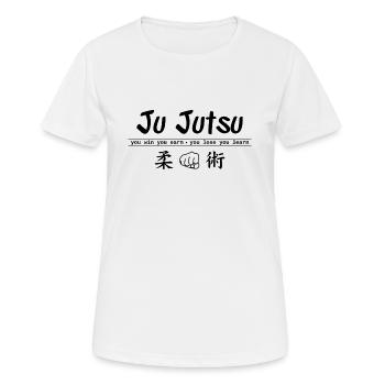 Ju Jutsu Kampfsport Ju-Jutsu Jujutsu Ju-Jitsu - Frauen T-Shirt atmungsaktiv - Weiß - Vorne - AI Model Female 172 dark (172cm)