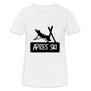Ski,Ski fahren,Skiing,Apres ski,freeski,freeskiing - Frauen T-Shirt atmungsaktiv - Weiß - Vorne - AI Model Female 172 dark (172cm)