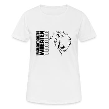 IRISH SOFT COATED WHEATEN TERRIER Profil Wilsigns - T-shirt respirant Femme - blanc - Devant - AI Model Female 172 dark (172cm)