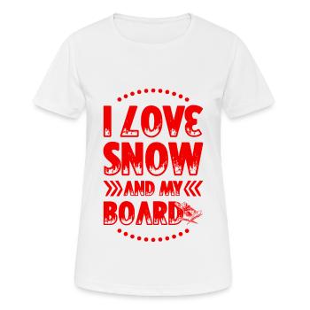I love Snowboarding - Frauen T-Shirt atmungsaktiv - Weiß - Vorne - AI Model Female 172 dark (172cm)