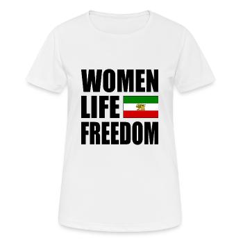 Women life freedom - T-shirt respirant Femme - blanc - Devant - AI Model Female 172 dark (172cm)