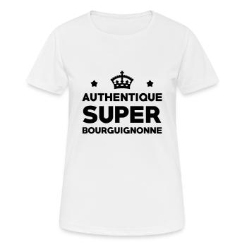 Bourgogne / Bourguignon / Bourguignonne / Région - T-shirt respirant Femme - blanc - Devant - AI Model Female 172 dark (172cm)