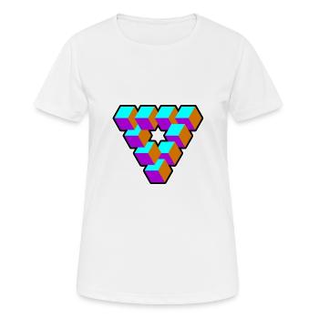 Géométrie Triangle Illusion Goa Cadeau - T-shirt respirant Femme - blanc - Devant - AI Model Female 172 dark (172cm)