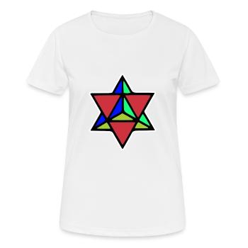 Merkaba - Géométrie sacrée - Étoile - Cadeau - T-shirt respirant Femme - blanc - Devant - AI Model Female 172 dark (172cm)