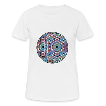 Psytrance Festival Goa Party Yoga Meditation Aum - Frauen T-Shirt atmungsaktiv - Weiß - Vorne - AI Model Female 172 dark (172cm)