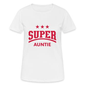Super Auntie - Women's Breathable T-Shirt - white - Front - AI Model Female 172 dark (172cm)