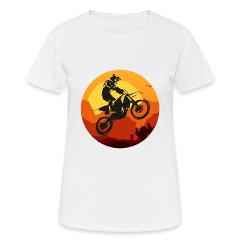Motocross - Frauen T-Shirt atmungsaktiv - Weiß - Vorne - AI Model Female 172 dark (172cm)