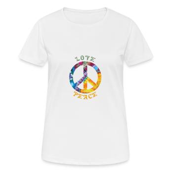Love Peace Hippie Hippie Kostuem 60er 70er 90er - Frauen T-Shirt atmungsaktiv - Weiß - Vorne - AI Model Female 172 dark (172cm)